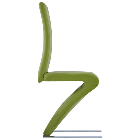Swen Studio -  Dining Chairs with Zigzag Shape 6 pcs Green Faux Leather